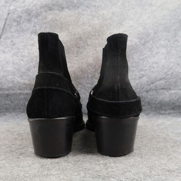 AllSaints Shoes Womens 40 Bootie Harness Leather Block Heel Fashion Slip On Boot - Picture 5 of 16